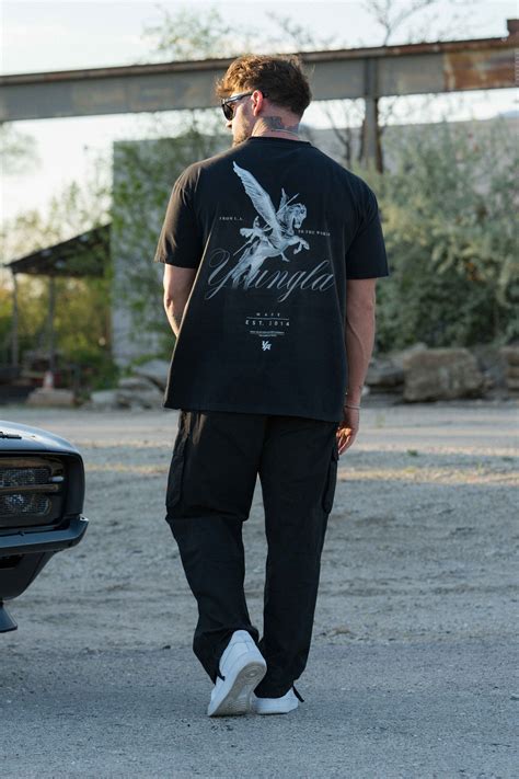 YoungLA Pegasus Heritage Oversized T-Shirt – Black – hypesort