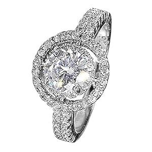 Peora American Diamond Studded Silver Plated Finger Ring Fashion Wear ...