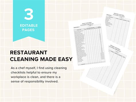 Restaurant Kitchen Checklist 的图像结果