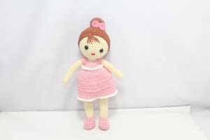 PH Artistic amigurumi Stuffed Crochet Doll in Pink Color Frock Birthday ...