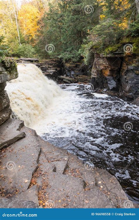 Canyon Falls in the Upper Peninsula of Michigan Stock Photo - Image of ...