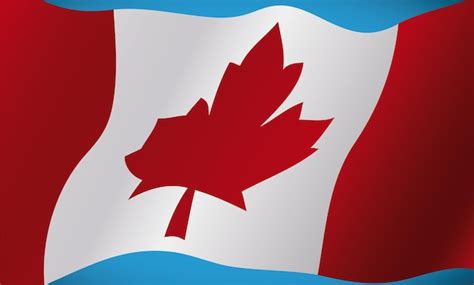 Drapeau du Canada agitant sur fond bleu Bannière en effet de gradient ...