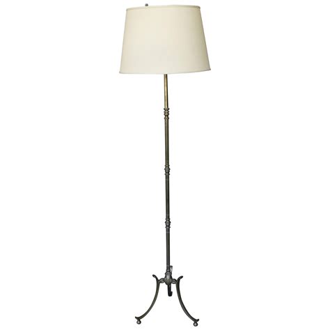 Brass Tri Leg Tripod Base Round Side Table Floor Lamp For Sale at 1stDibs