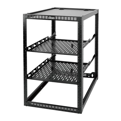 Tecmojo 20U Open Frame Network Rack for IT & AV Gear, Black, Alloy ...