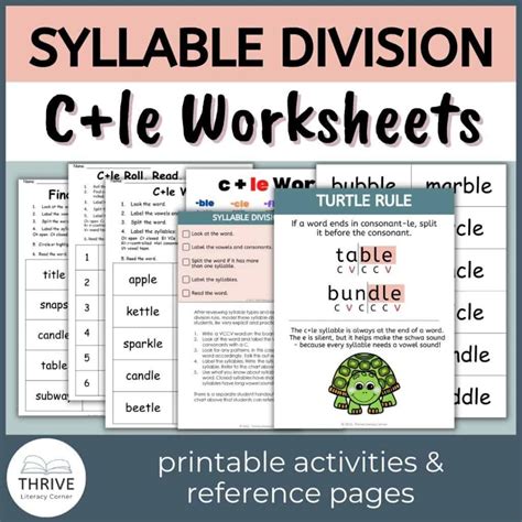 How To Teach The Consonant -le Syllable + FREE Word Lists