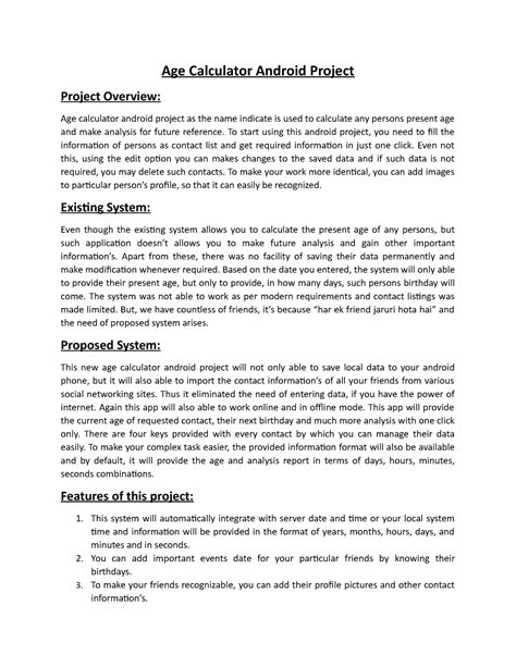 Age Calculator Android Project - Age Calculator Android Project Project ...