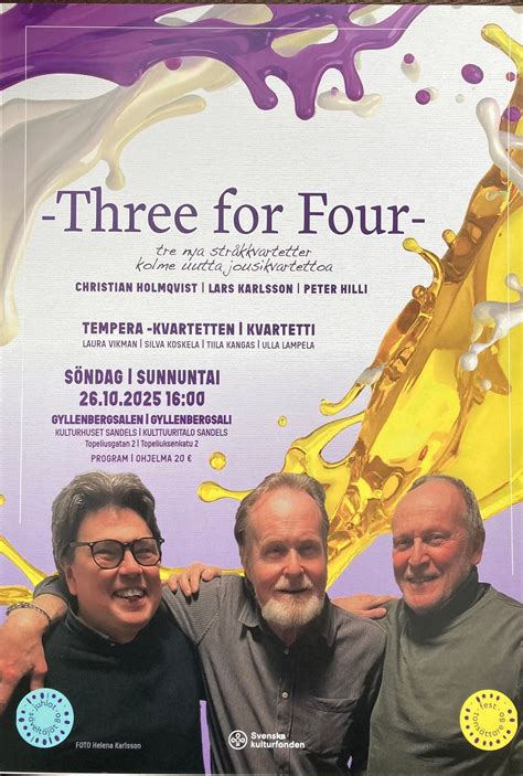 Three for Four - Kolme uutta jousikvartettoa / Tre nya stråkkvartetter ...