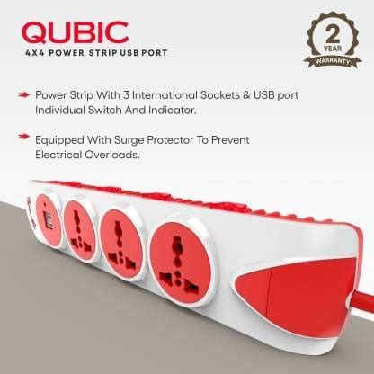 Fybros Qubic 4x4 International Sockets Power Extension Box 2 Metre ...