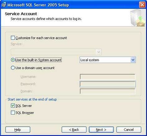 Image result for SQL Server Install Local System Account