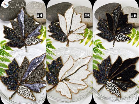 Maple Leaf Beaded Applique Patches – Handcrafted Indian Embellishments ...