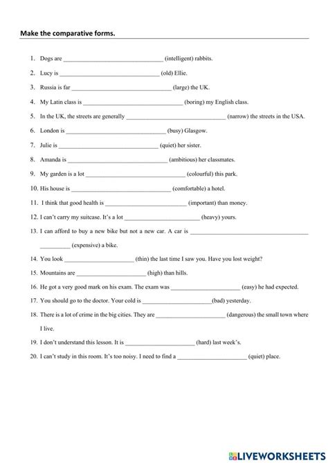 Compraretive Worksheet 的图像结果