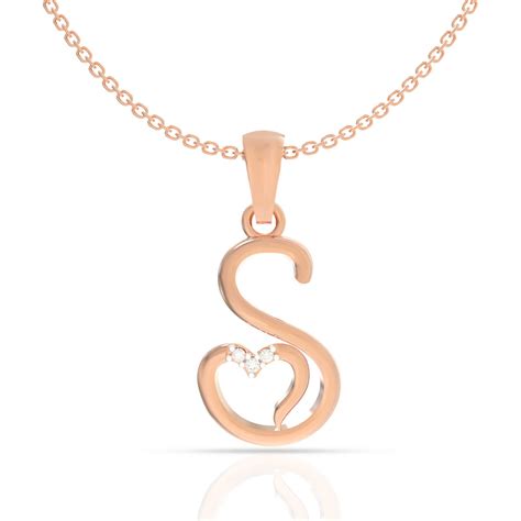 Shimmering S Alphabet Diamond Rose Gold Pendant – WHP Jewellers
