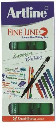 Artline Fine Line pack of 10 (Green) - Set of 2 Fineliner Pen - Buy ...