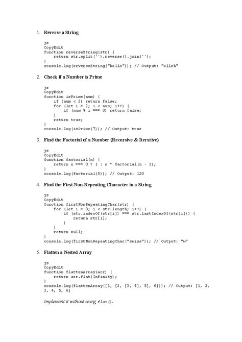 JS Practice Programs: Functions for String, Array, and Object ...