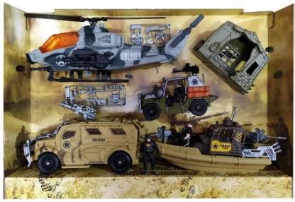 HALO NATION Army Vehicle Toys With Black Hawk Helicopter , Gun And ...