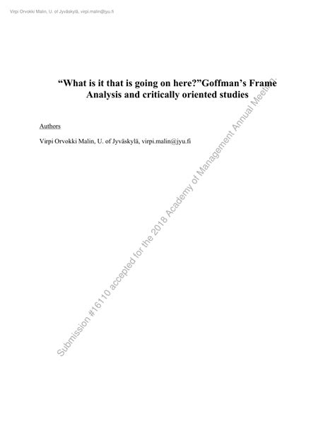 Image result for Frame analysis Erving Goffman