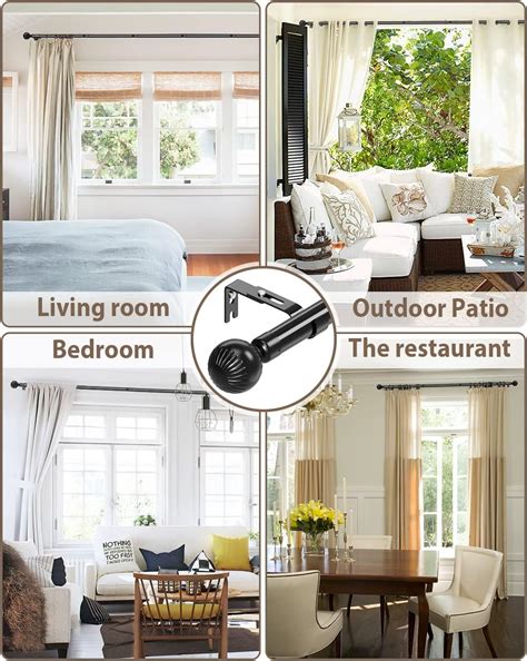 Buy YeYeBest Curtain Rods for Windows 28 to 56 Inch, Matte Black ...