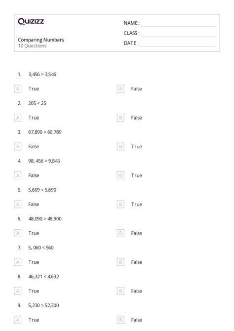 50+ Comparing Numbers 11-20 worksheets on Quizizz | Free & Printable
