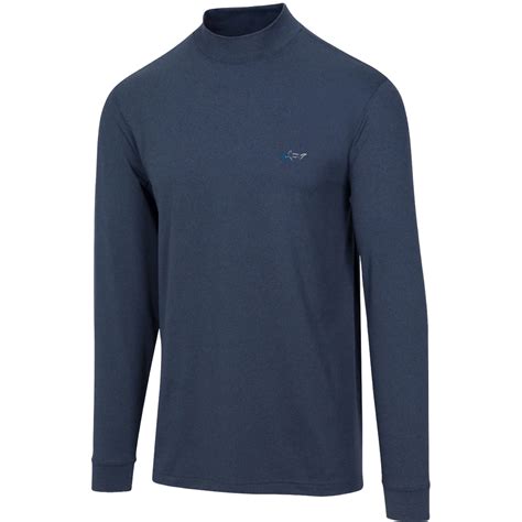 Signature Shark Long Sleeve Mock - Navy