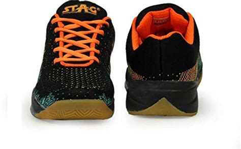 Buy Stag Knitted Black Non Marking Badminton Shoes-with Free Gel Heel ...
