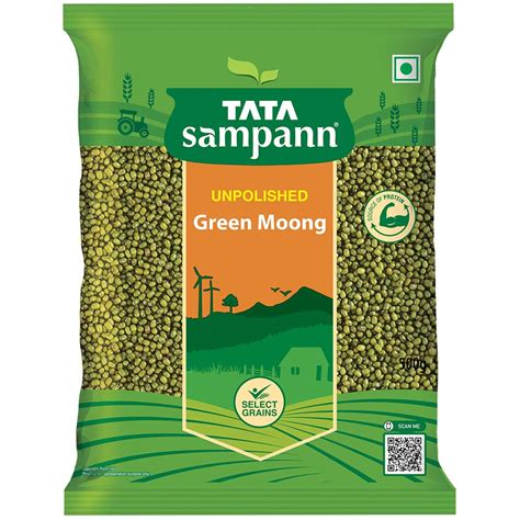 Tata Sampann Unpolished Green Moong Dal, Whole, 500g : Amazon.in ...