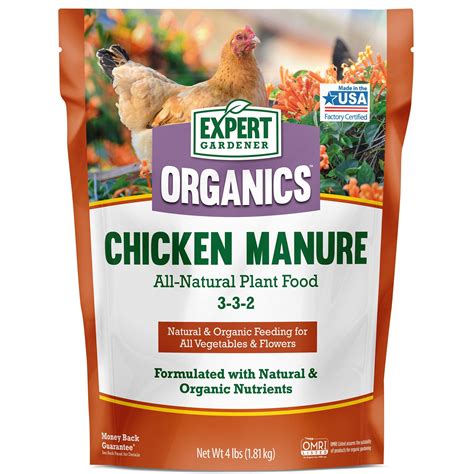 Expert Gardener Organics Chicken Manure All-Natural Plant Food, 4 lb ...