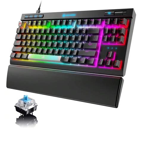 Mechanical Gaming Keyboard,Chroma RGB 18 Kinds LED Backlit Blue Switch ...