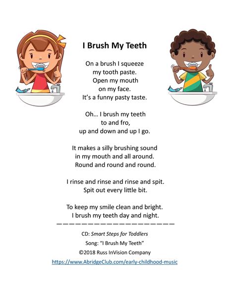 Brushing teeth songs preschool inspirations – Artofit