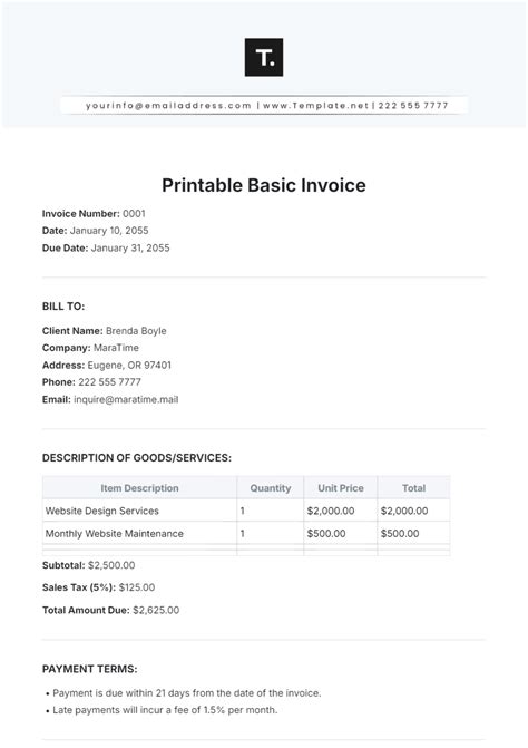 Image result for Simple Invoice Template