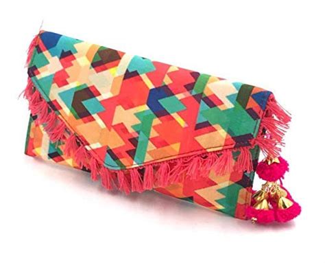 Shopaholic Polyester Traditional Ikkat Envelope Purse Clutches for ...