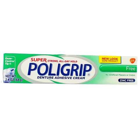 Super Poligrip Denture Adhesive Cream Artificial Flavor/Color Free - 2. ...