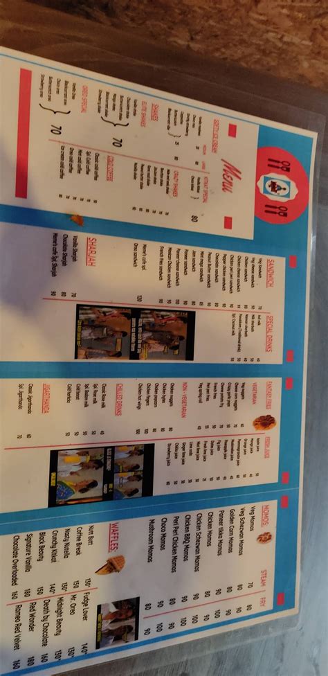 Menu at Memes cafe, Coimbatore