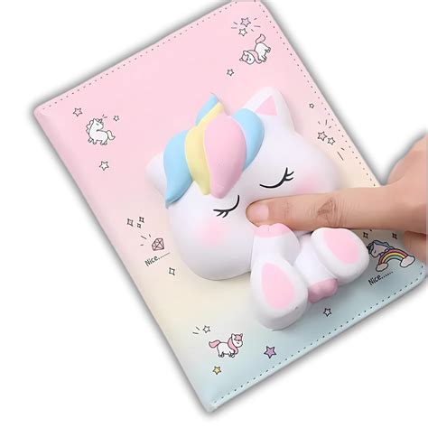 Squishy "Unicorn" Diary for kids | Journal for School kids | 100 pages ...