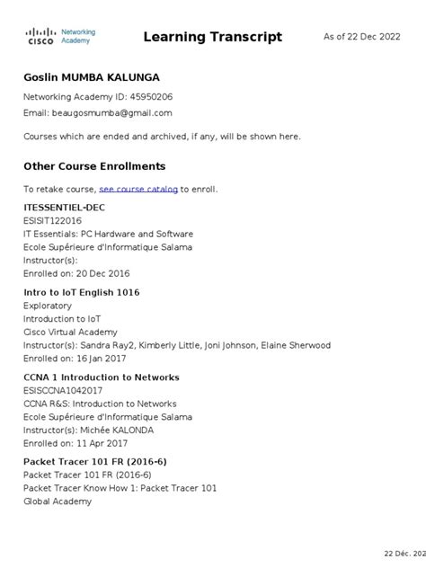 Image result for Learning Transcript in Netacad Cisco Python Essentials 1