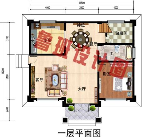 110平方米新农村一层别墅设计图纸，11x10米8万_一层别墅设计图_图纸之家