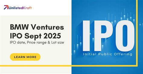 BMW Ventures IPO September 2025 – Price Band, Dates & Allotment Details