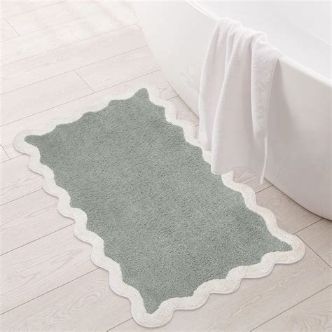Amazon.com: Folkulture Bathroom Rug | 32" x 20" Sage Green Bath Mat ...