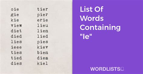 List Of Words Ending In "tle"