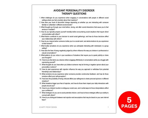 Avoidant Personality Disorder Therapy Questions, Social Anxiety, Personality Disorder | Made By ...