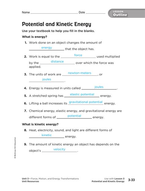 Energy Transformation Worksheet Key 的图像结果
