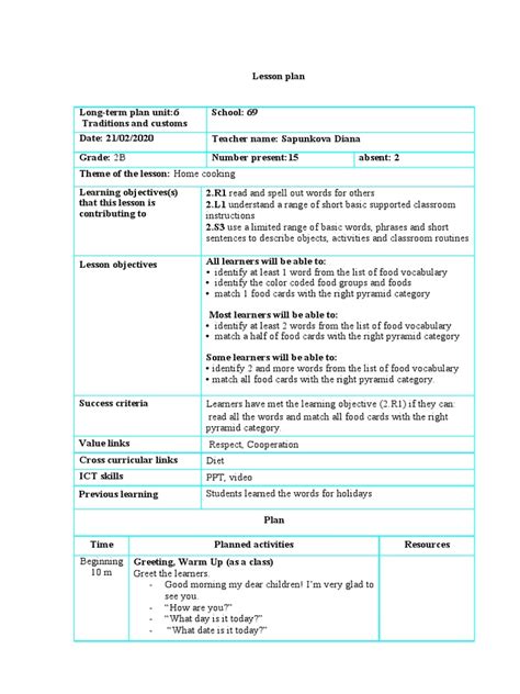 Image result for Cooking Activity Lesson Plan