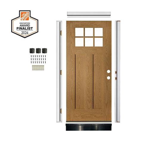 Krosswood Doors DIY 36in.x79in. Craftsman 6-Lite Clear Glass Left-Hand ...