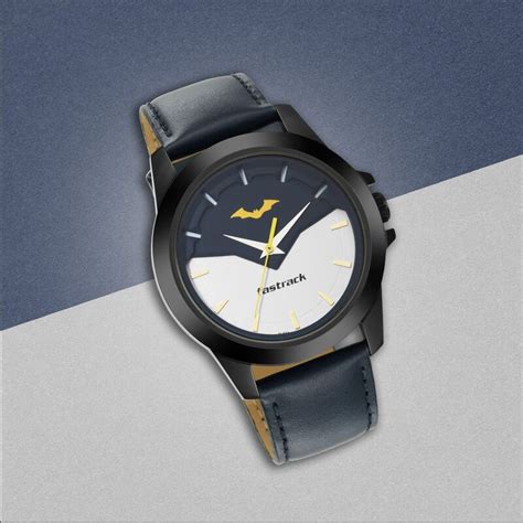 Buy Online Fastrack Batman Quartz Analog Blue Dial Leather Strap Watch ...