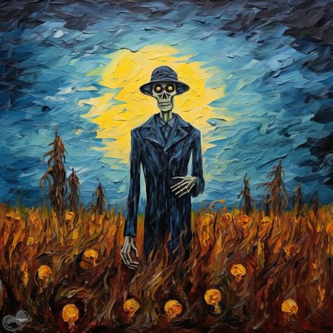 Premium Photo | Macabre Zombie Painting Of X From Frozen In The Style Of Vincent Van Gogh