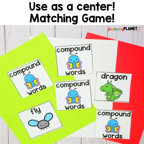 Compound Words Games - Partner Matching Cards - Compound Words Activities - Primary Planet