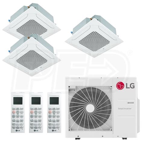 LG KUMXB361A 3-KNUDB121A Ceiling Cassette Mini Split Heat Pump System ...