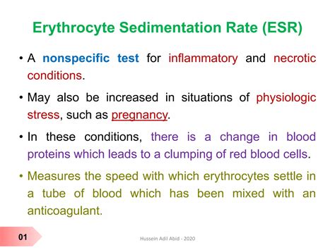 Erythrocyte Sedimentation Rate (ESR) | PDF