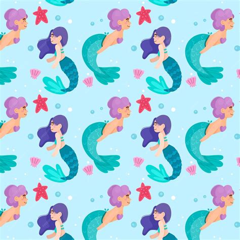 Image result for Vector Mermaid Pattern