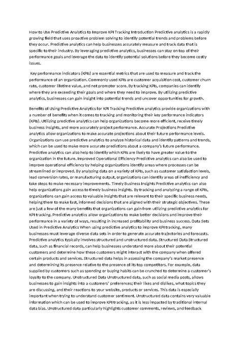 Module 3 - refer for information - How to Use Predictive Analytics to ...