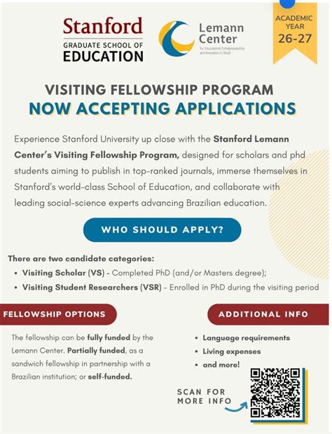 Applications for the Stanford Lemann Center Visiting Fellows program ...